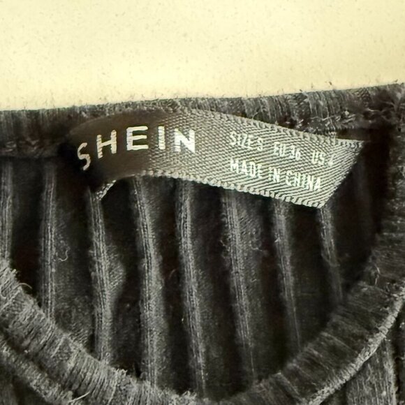 SHEIN | Crop Top | Small | Black and Yellow | Ribbed Cotton Blend - Picture 10 of 12